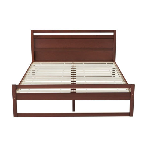 Artiss Bed Frame Double Size Wooden Walnut WITTON - RnR Galore