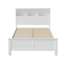 Artiss Bed Frame Double Size Wooden with 3 Shelves Bed Head White - RnR Galore