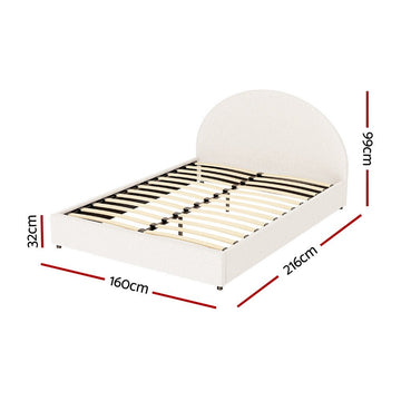 Artiss Bed Frame Gas Lift Strorage Beds Base Platform Boucle Fabric Queen ELLA - RnR Galore
