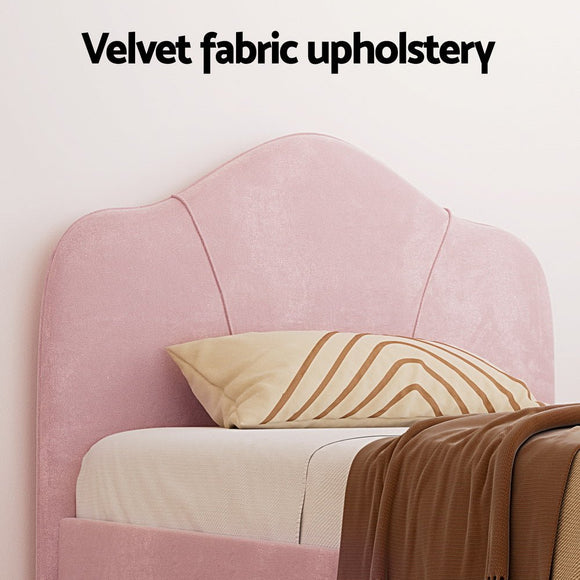 Artiss Bed Frame King Single Size Velvet Pink OLAN - RnR Galore
