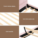 Artiss Bed Frame King Single with Bedside Table Set Scallop Headboard Pink Velvet Fabric Beds Base - RnR Galore