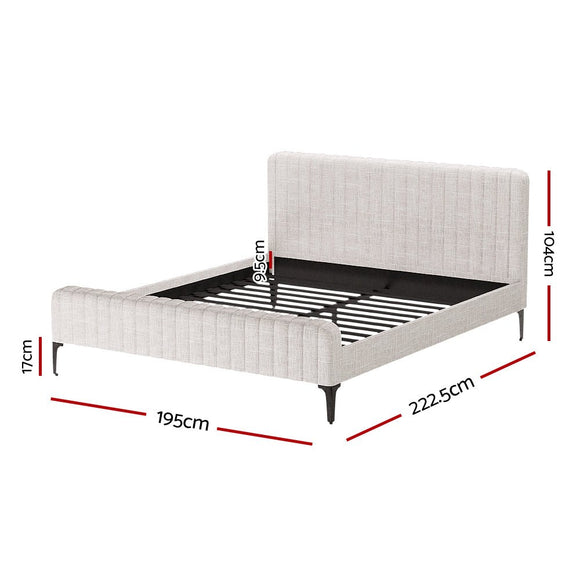 Artiss Bed Frame King Size Beige AMMY - RnR Galore