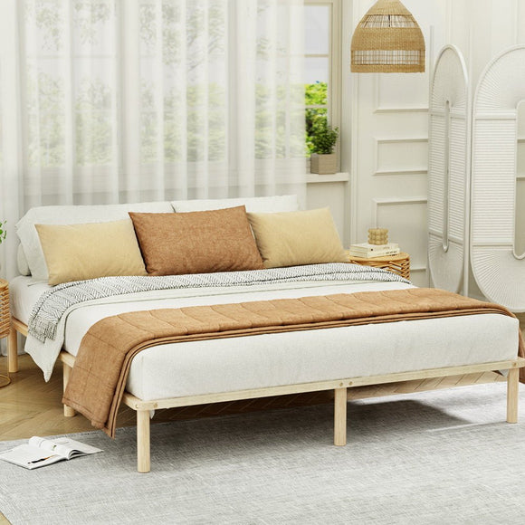 Artiss Bed Frame King Size Wooden Base Mattress Platform Timber Pine AMBA - RnR Galore