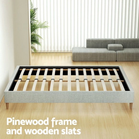 Artiss Bed Frame Queen Size Beige ZORA - RnR Galore