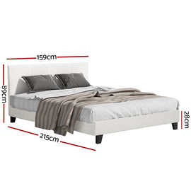Artiss Bed Frame Queen Size Boucle Fabric Mattress Base Platform Wooden - RnR Galore