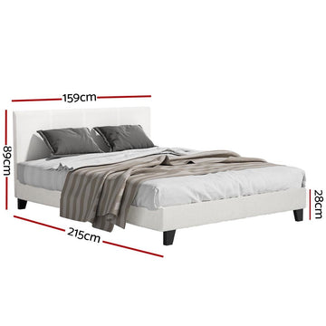 Artiss Bed Frame Queen Size Boucle Fabric Mattress Base Platform Wooden - RnR Galore