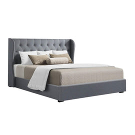 Artiss Bed Frame Queen Size Gas Lift Grey ISSA - RnR Galore