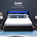 Artiss Bed Frame Queen Size LED with 4 Drawers Black DUNN - RnR Galore