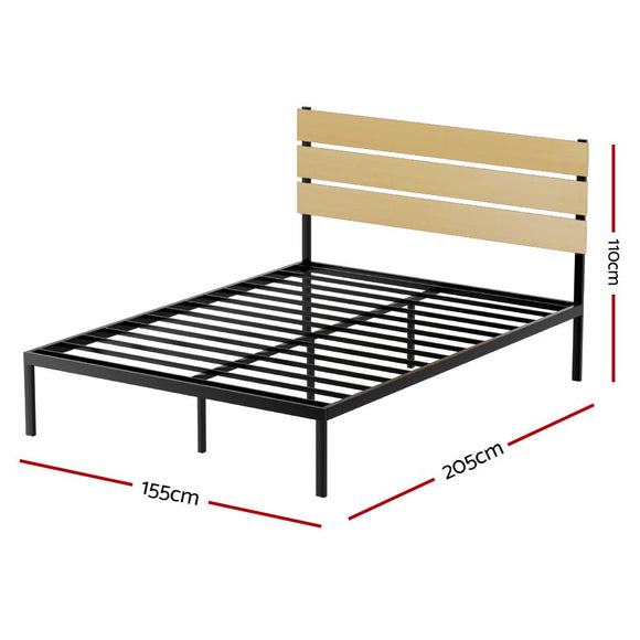 Artiss Bed Frame Queen Size Metal Base Mattress Platform Foundation Black PAULA - RnR Galore