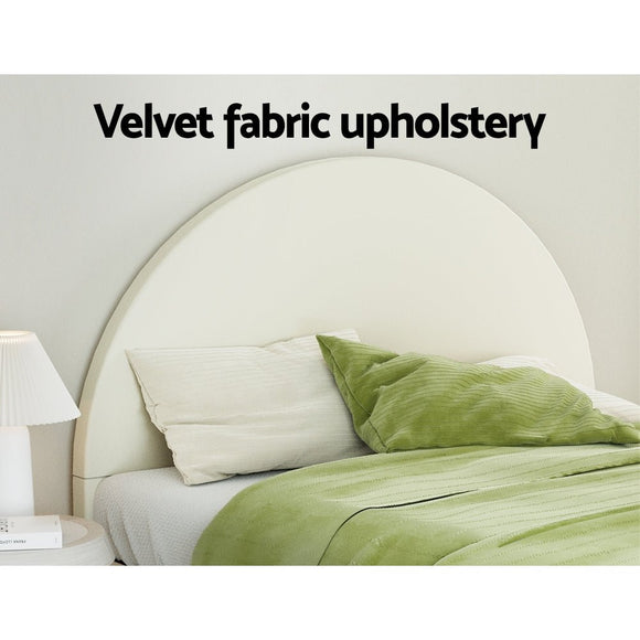 Artiss Bed Frame Queen Size Velvet Cream ELLA - RnR Galore