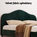 Artiss Bed Frame Queen Size Velvet Dark Green OLAN - RnR Galore