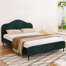Artiss Bed Frame Queen Size Velvet Dark Green OLAN - RnR Galore