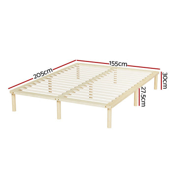 Artiss Bed Frame Queen Size Wooden Base Mattress Platform Timber Pine AMBA - RnR Galore