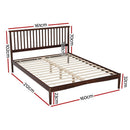 Artiss Bed Frame Queen Size Wooden Base Mattress Platform Timber Walnut VISE - RnR Galore