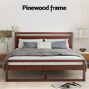Artiss Bed Frame Queen Size Wooden Walnut WITTON - RnR Galore