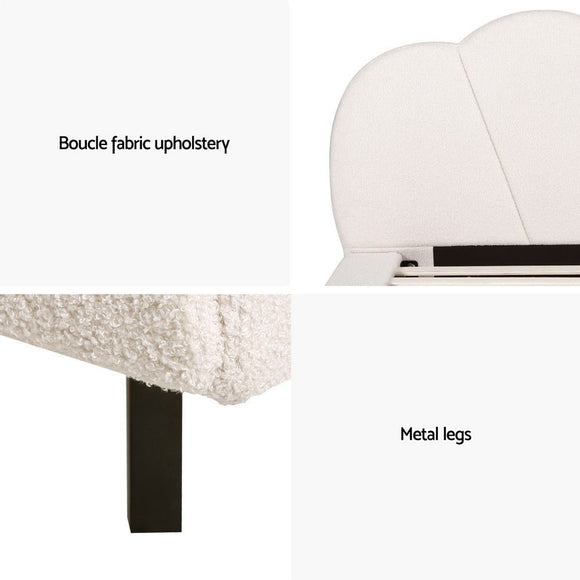 Artiss Bed Frame Single Size Boucle Beige SASA - RnR Galore