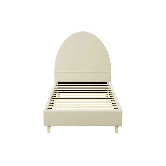 Artiss Bed Frame Single Size Velvet Cream ELLA - RnR Galore