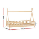 Artiss Bed Frame Wooden Kids House Frames Oak PUAH - RnR Galore
