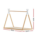 Artiss Bed Frame Wooden Kids House Single Frame Oak ENID - RnR Galore