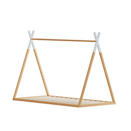 Artiss Bed Frame Wooden Kids House Single Frame Oak ENID - RnR Galore