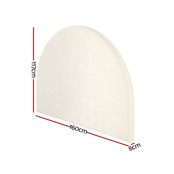 Artiss Bed Head Headboard Bed Frame Queen Boucle - GREI White - RnR Galore