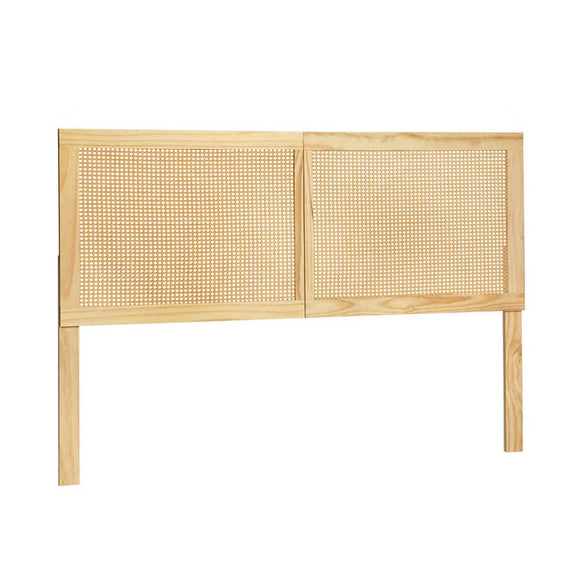 Artiss Bed Head Headboard Queen Rattan - RIBO Pine - RnR Galore
