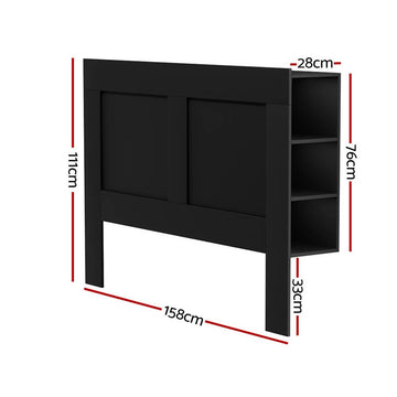 Artiss Bed Head Headboard Queen with Shelves - CABI Black - RnR Galore
