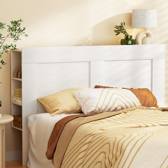 Artiss Bed Head Headboard Queen with Shelves - CABI White - RnR Galore