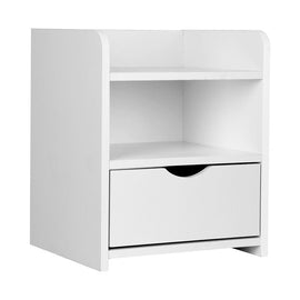 Artiss Bedside Table 1 Drawer with Shelf - FARA White - RnR Galore