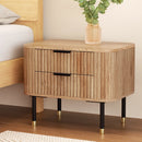 Artiss Bedside Table 2 Drawers Paulownia Wood Pine - RnR Galore