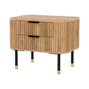 Artiss Bedside Table 2 Drawers Paulownia Wood Pine - RnR Galore