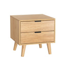 Artiss Bedside Table 2 Drawers - Pine - RnR Galore