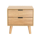 Artiss Bedside Table 2 Drawers - Pine - RnR Galore