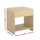 Artiss Bedside Table Drawer Open Shelf Pine - RnR Galore