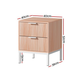 Artiss Bedside Table Drawers Side End Table Storage Cabinet Nightstand Pine LURA - RnR Galore