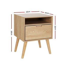 Artiss Bedside Table Drawers Side Table Shelf Storage Cabinet Nightstand GORR - RnR Galore