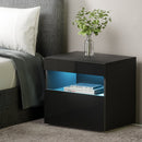 Artiss Bedside Table LED - HERES Black - RnR Galore