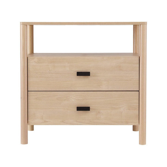 Artiss Bedside Table Nightstand 2 Drawers - Pine - RnR Galore