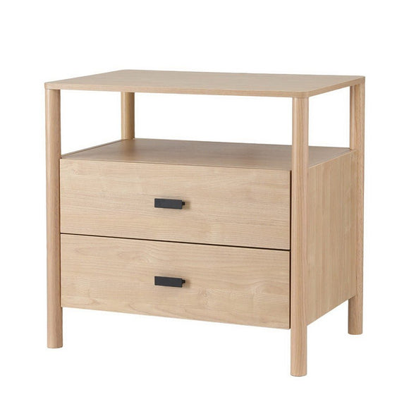 Artiss Bedside Table Nightstand 2 Drawers - Pine - RnR Galore