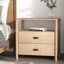Artiss Bedside Table Nightstand 2 Drawers - Pine - RnR Galore