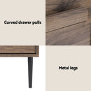 Artiss Bedside Table Nightstand 2 Drawers - Walnut - RnR Galore