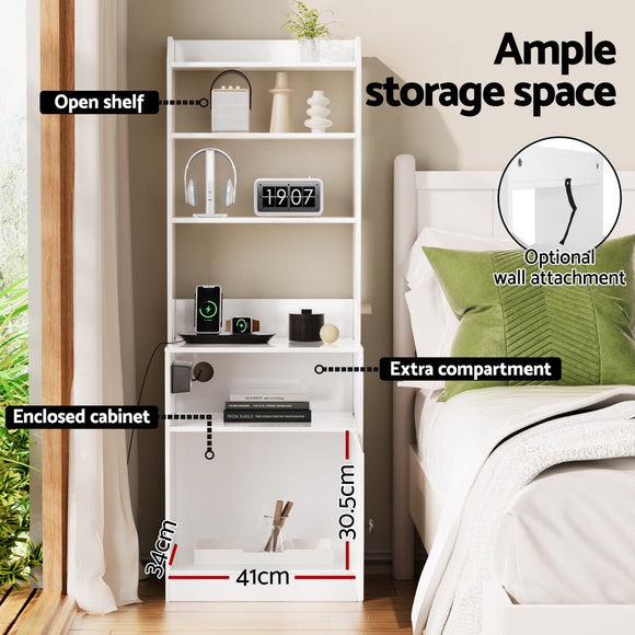 Artiss Bedside Table Nightstand Charging Station - RnR Galore