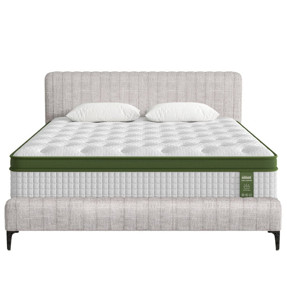 Artiss BedStory King Bed Frame with Mattress Set Platform Base Pocket Coil Linen Upholstered - RnR Galore