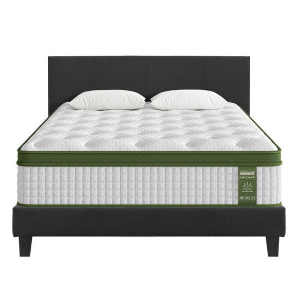 Artiss BedStory Queen Bed Frame Mattress Set Platform Upholstered Hybrid Pocket Coil - RnR Galore