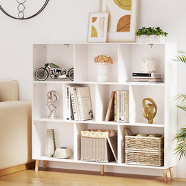 Artiss Bookshelf 3 Tiers 10 Cubes - CORA White - RnR Galore