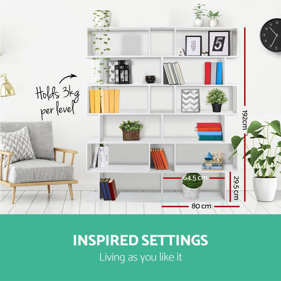 Artiss Bookshelf 6 Tiers - RIVA White - RnR Galore