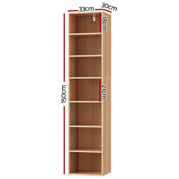 Artiss Bookshelf 7 Tiers MILO Pine - RnR Galore