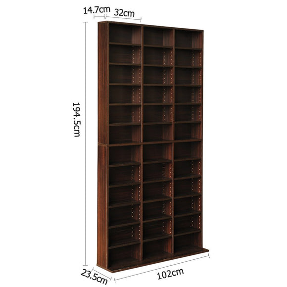 Artiss Bookshelf CD Storage Rack - BERT Walnut - RnR Galore