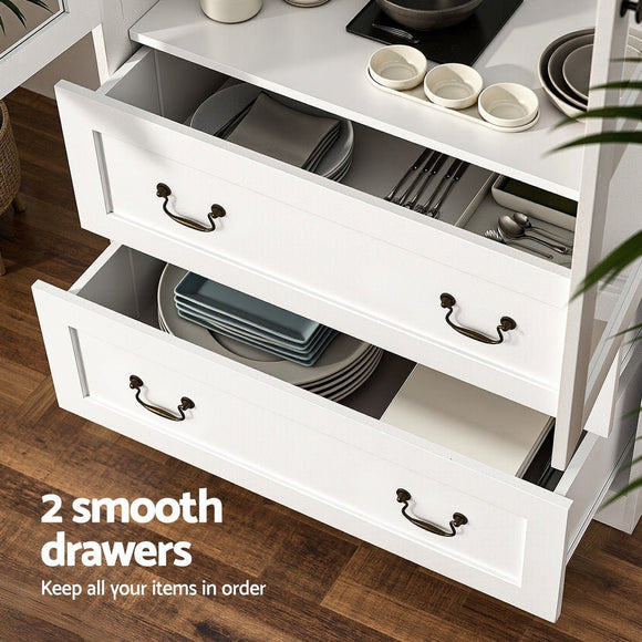 Artiss Buffet Sideboard 180cm Hutch Storage Cabinet Kitchen Drawer Door White - RnR Galore