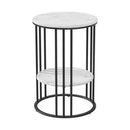 Artiss Coffee Table 2 - Tier Round Marble Effect - RnR Galore